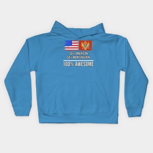 50% American 50% Montenegrin 100% Awesome - Gift for Montenegrin Heritage From Montenegro Kids Hoodie